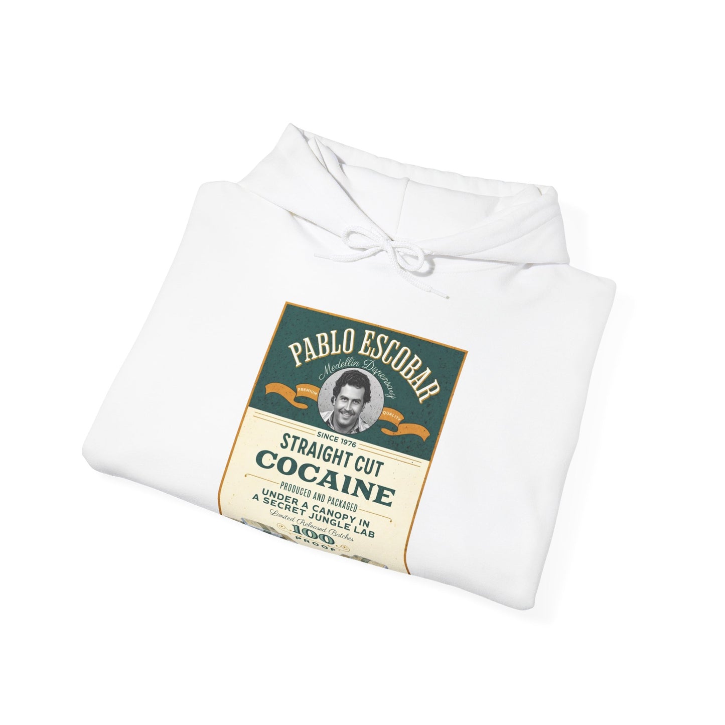 Pablo Escobar: Straight Cut Cocaine NL Unisex Heavy Blend™ Hooded Sweatshirt