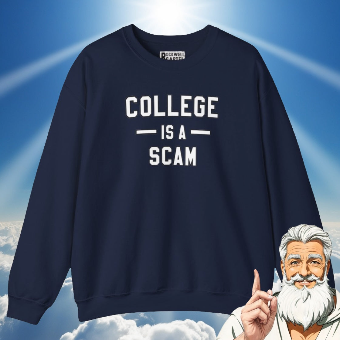 College Is A Scam NL Unisex Heavy Blend™ Crewneck Sweatshirt